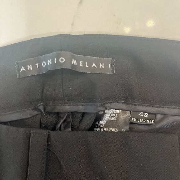 ANTONIO MELANI Black Straight-Leg Trousers - Picture 2 of 7